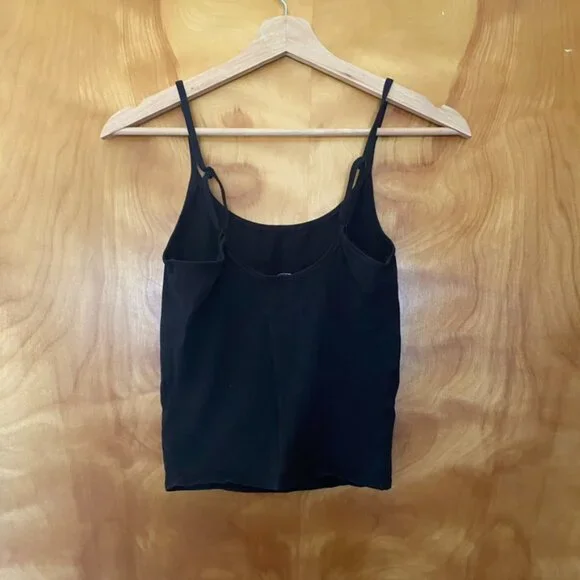 Organic Basics Core Singlet Women's S Black Sleeveless Tank Cropped Camisole - Picture 3 of 8